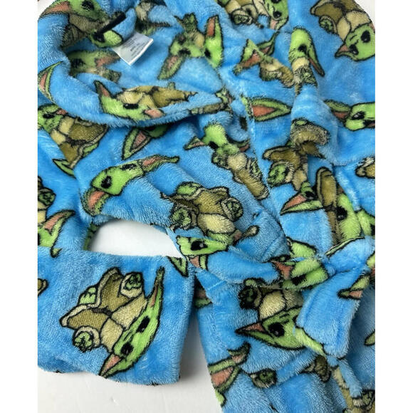 Star Wars Blue Grogu Boys Plush Blue Fleece Bathrobe 3T - Disney - Picture 2 of 4